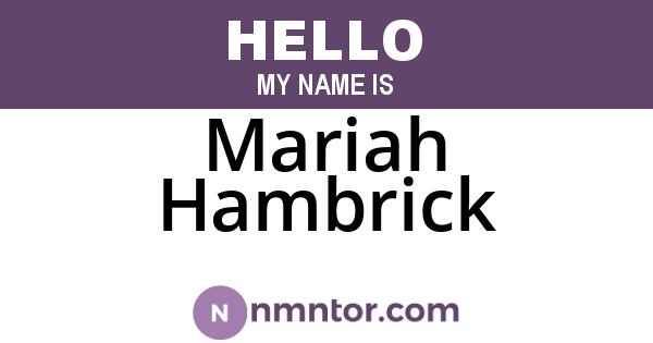 Mariah Hambrick