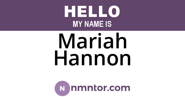 Mariah Hannon