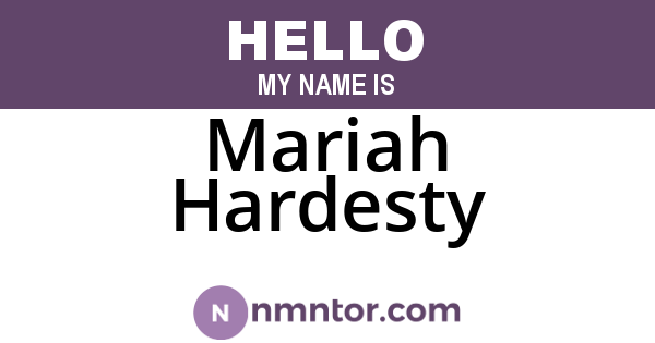 Mariah Hardesty
