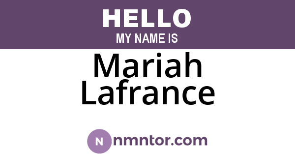Mariah Lafrance