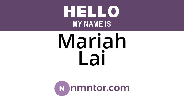 Mariah Lai