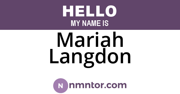Mariah Langdon