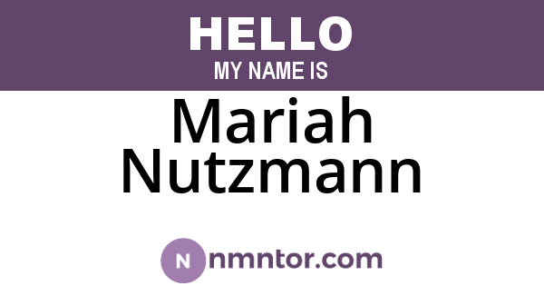 Mariah Nutzmann