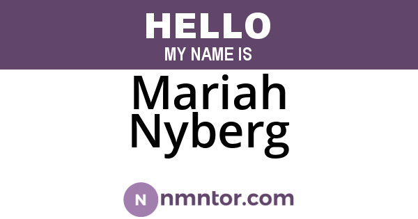 Mariah Nyberg