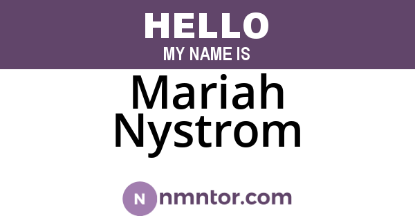 Mariah Nystrom