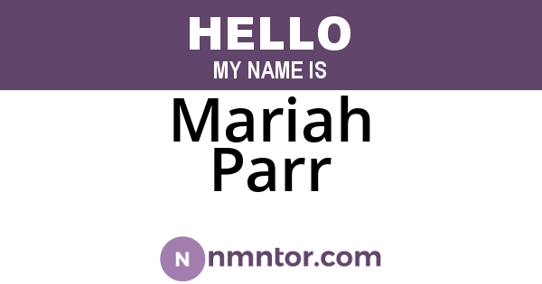 Mariah Parr