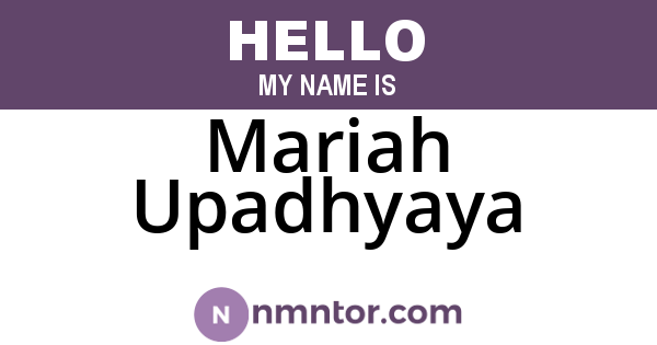 Mariah Upadhyaya