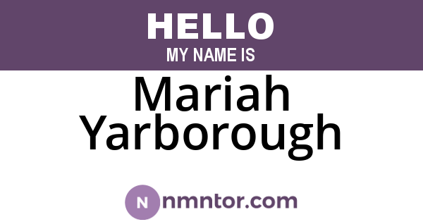 Mariah Yarborough