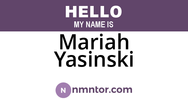 Mariah Yasinski