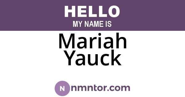 Mariah Yauck