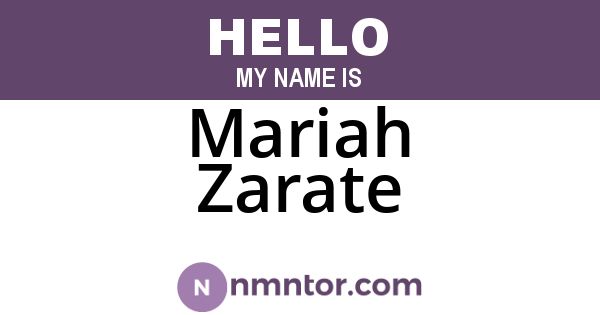 Mariah Zarate