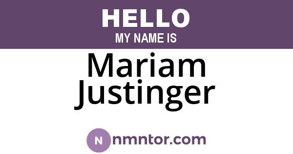 Mariam Justinger
