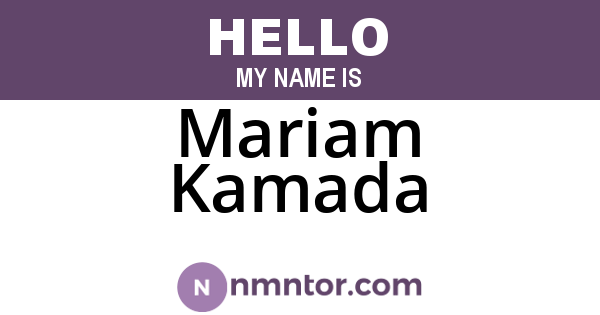 Mariam Kamada