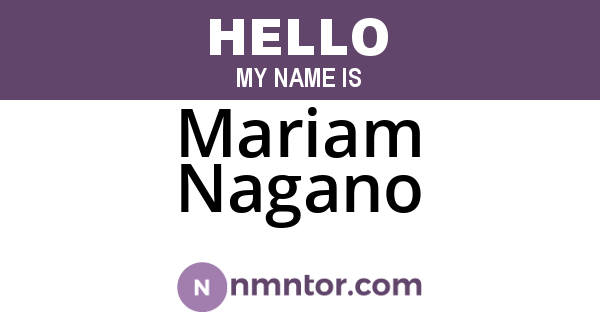Mariam Nagano