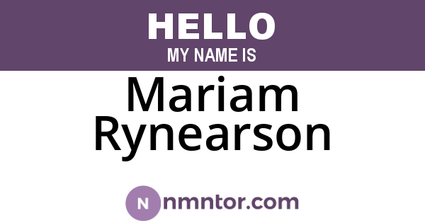 Mariam Rynearson