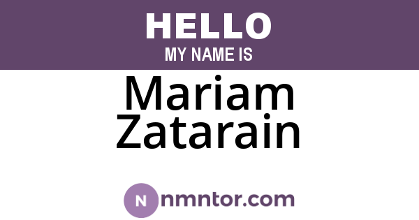 Mariam Zatarain