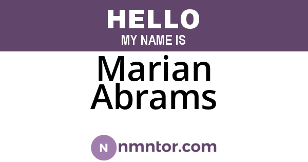 Marian Abrams