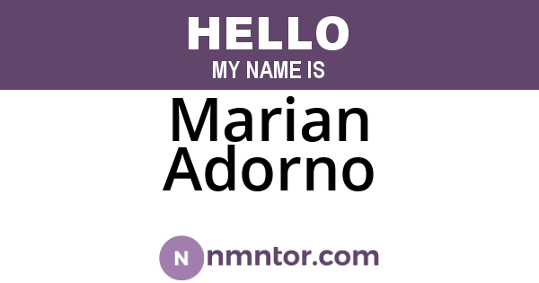 Marian Adorno