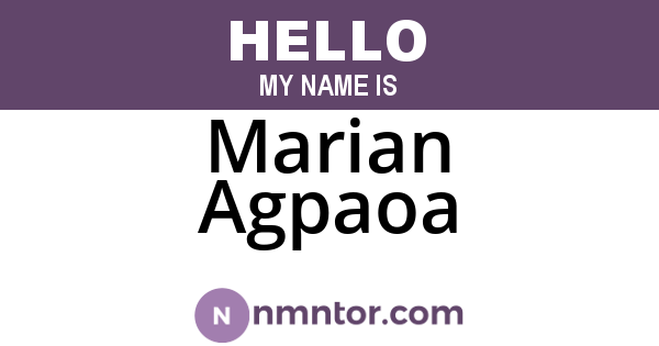 Marian Agpaoa