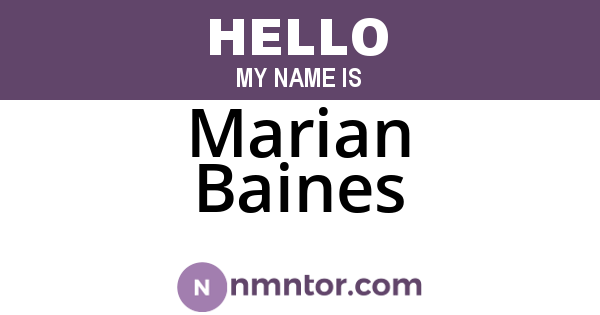 Marian Baines