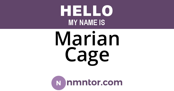 Marian Cage