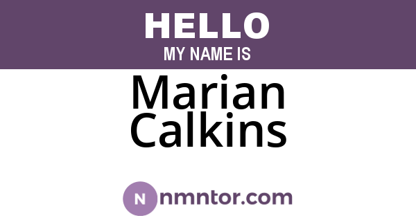 Marian Calkins
