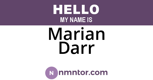 Marian Darr