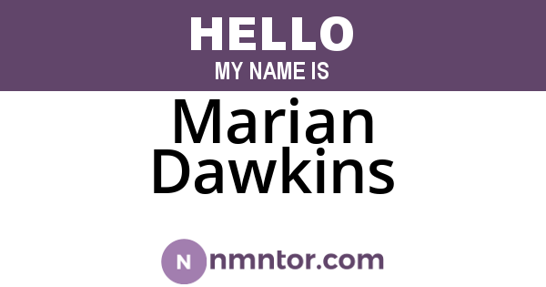 Marian Dawkins