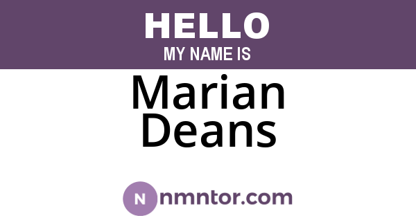 Marian Deans