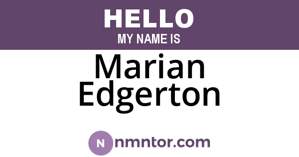 Marian Edgerton