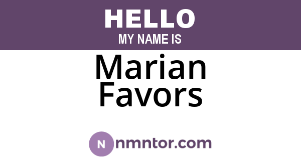 Marian Favors