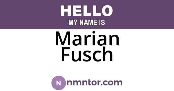 Marian Fusch