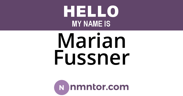 Marian Fussner