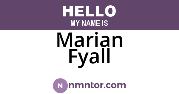 Marian Fyall
