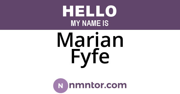 Marian Fyfe
