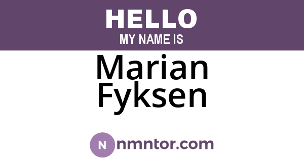 Marian Fyksen