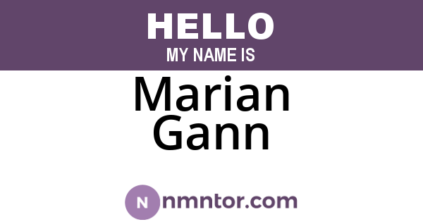 Marian Gann
