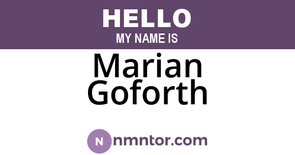 Marian Goforth