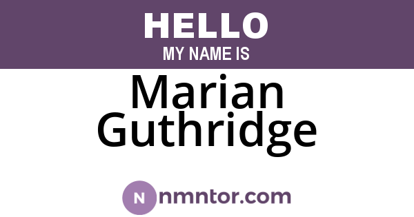 Marian Guthridge