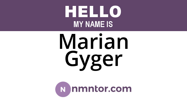 Marian Gyger