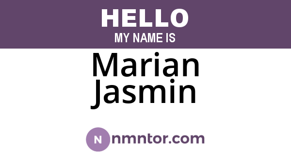 Marian Jasmin