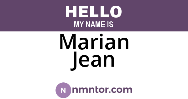 Marian Jean