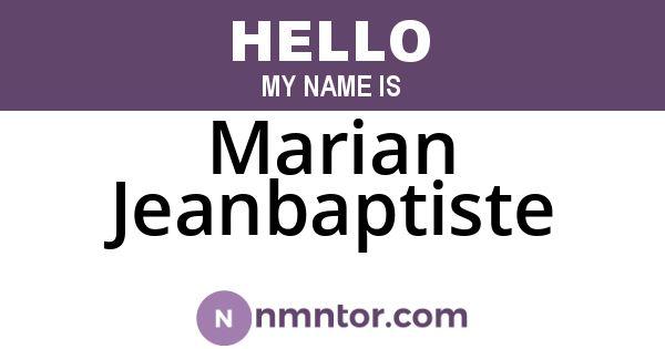 Marian Jeanbaptiste