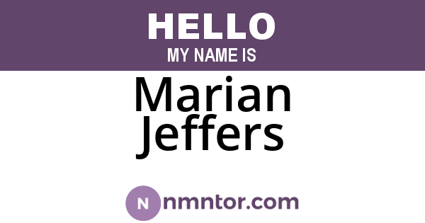 Marian Jeffers