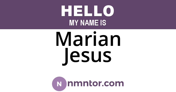 Marian Jesus