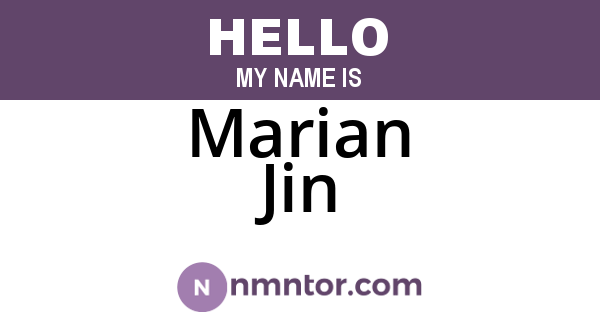 Marian Jin