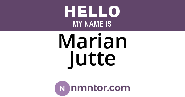 Marian Jutte
