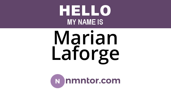 Marian Laforge