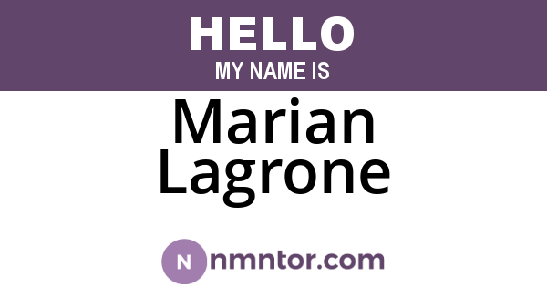 Marian Lagrone