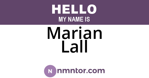 Marian Lall